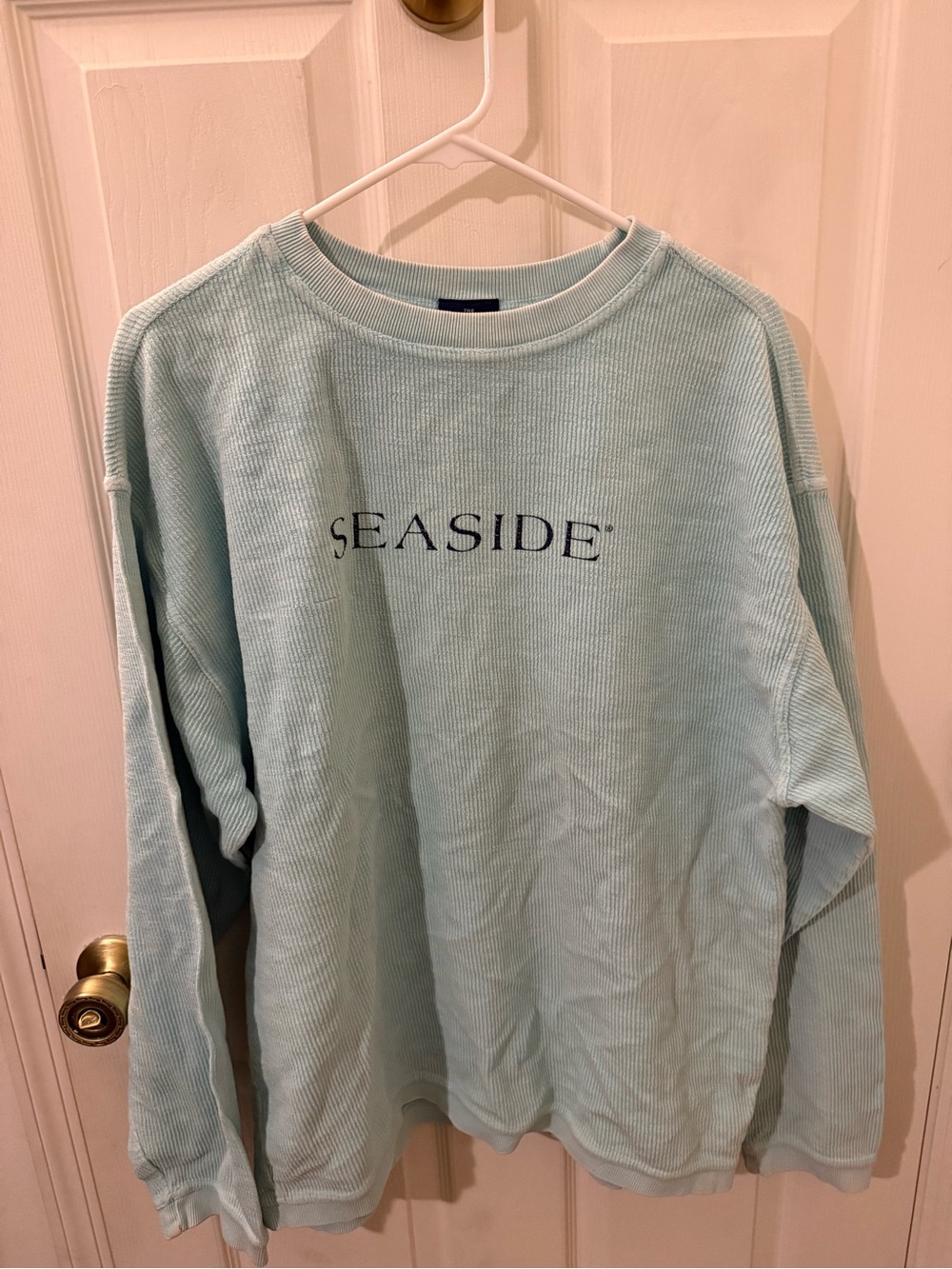 Seaside Lightweight Crewneck Sweater in Pale Aqua